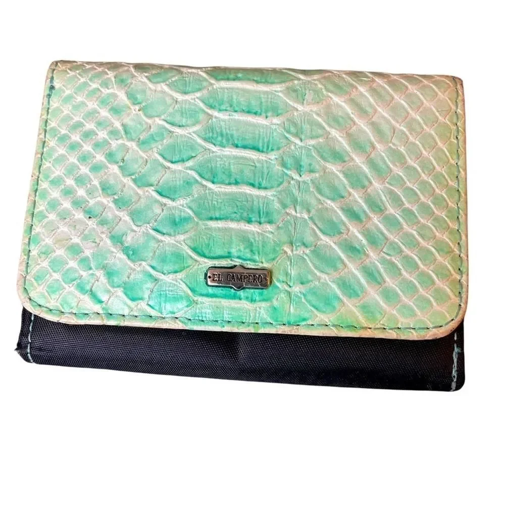 el campero Blue & Black Ombre Snake Skin foldable Wallet with multiple pockets